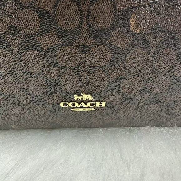 Coach Erin Shoulder Bag In Signature Canvas Gold/Walnut/Black CAQ87 NWT - Picture 10 of 10